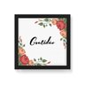 Quadro Decorativo em Tela Canvas Gratidão Flores Fundo Branco - 30x30cm (Moldura caixa em laca preta - 1