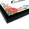 Quadro Decorativo em Tela Canvas Gratidão Flores Fundo Branco - 30x30cm (Moldura caixa em laca preta - 2