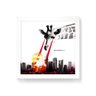 Quadro Decorativo Destroyed City - 30x30cm (Moldura em laca branca) - Arte Maníacos - 1