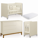 Ver imagem 1 de Quarto de Bebê Berço Evolution + Cômoda 1 Porta 3 Gavetas Classic Areia + Colchão