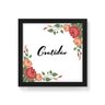 Quadro Decorativo Gratidão Flores Fundo Branco - 30x30cm (Moldura em laca preta) - Arte Maníacos - 1