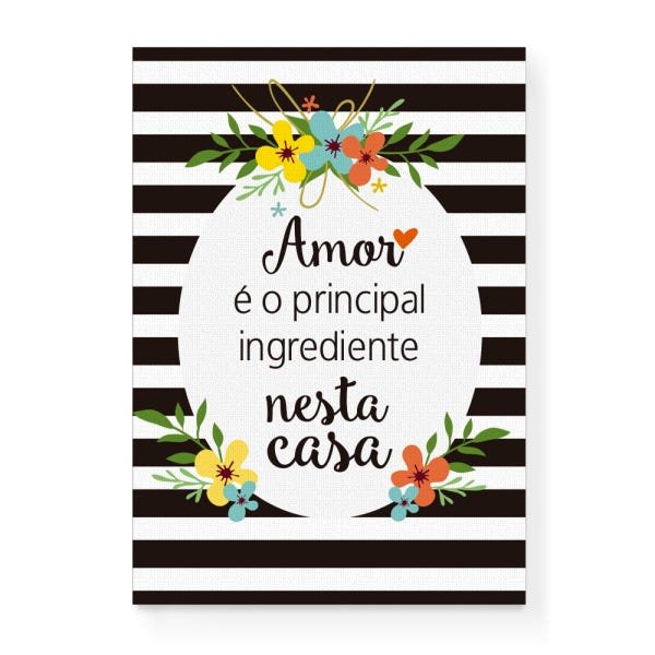 Quadro Decorativo em Tela Canvas Amor é o Principal - 46x32,5cm - Arte Maníacos - 1