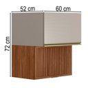 Ver imagem 3 de Armário Aéreo Cozinha 60 Cm Proença 2 Portas Ripado 100% Mdf Nogueira/nude - Demóbile