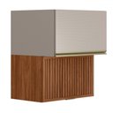 Ver imagem 1 de Armário Aéreo Cozinha 60 Cm Proença 2 Portas Ripado 100% Mdf Nogueira/nude - Demóbile