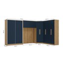Ver imagem 4 de Guarda Roupa Quarto Modulado Solteiro Adapt  5 Peças Nogueira/Azul Profundo 418cm x 263cm - Kappesberg