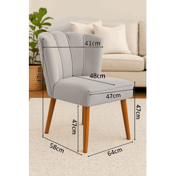 Cadeira Pétala Sala de Estar, Salão Beleza, Luxo Conforto e Elegância - Suede- (cinza) - Jrc Móveis - 7