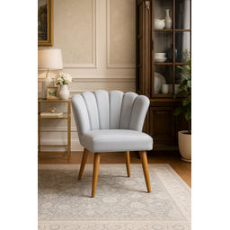 Cadeira Pétala Sala de Estar, Salão Beleza, Luxo Conforto e Elegância - Suede- (cinza) - Jrc Móveis - 6