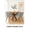 Cadeira Pétala Sala de Estar, Salão Beleza, Luxo Conforto e Elegância - Suede- (cinza) - Jrc Móveis - 5