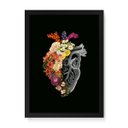 Ver imagem 1 de Quadro Decorativo Coração Floral - 46x32,5cm (Moldura caixa em laca preta) - Arte Maníacos
