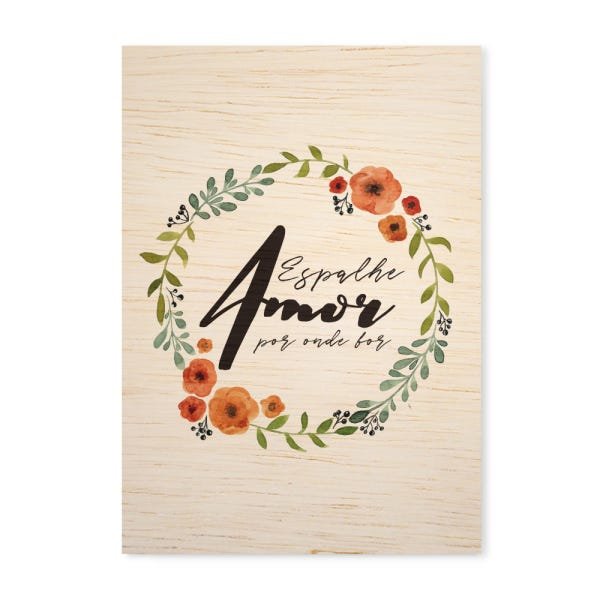 Quadro Decorativo em Madeira Espalhe Amor Por Onde For - 32,5x23cm - 1