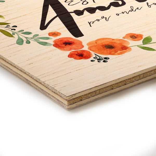 Quadro Decorativo em Madeira Espalhe Amor Por Onde For - 32,5x23cm - 2