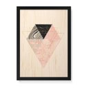 Ver imagem 1 de Quadro Decorativo em Madeira Geométrico Triângulos Diamante - 46x32,5cm (Moldura caixa em laca preta