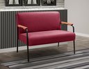 Ver imagem 5 de Kit Namoradeira + 2 Poltronas Jade Braços Metal Decoração Recepção Sala - Suede Bordô