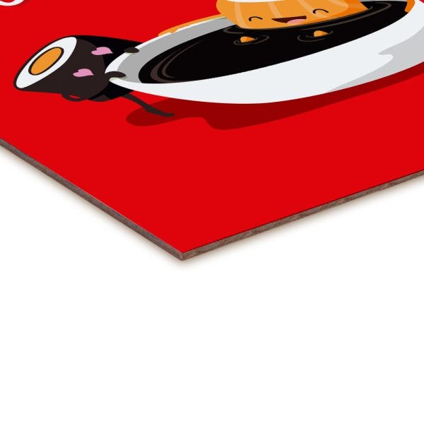 Quadro decorativo com moldura caixa branca em Placa - Sushi Lovers - 30x30cm - Arte Maníacos - 2