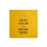 Quadro decorativo com moldura caixa branca em Madeira - Keep Clam And Drink Beer Fundo Amarelo - 30x - 1