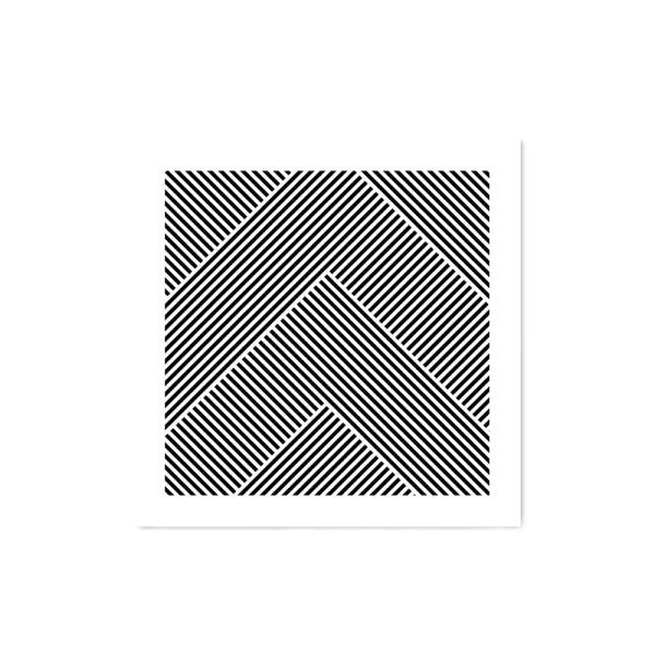 Quadro decorativo com moldura caixa branca em Placa - Optical Bordas - 30x30cm - Arte Maníacos - 1