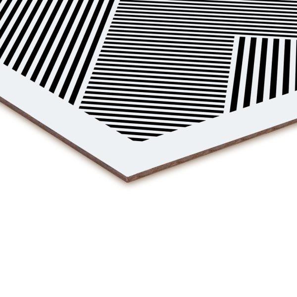 Quadro decorativo com moldura caixa branca em Placa - Optical Bordas - 30x30cm - Arte Maníacos - 2