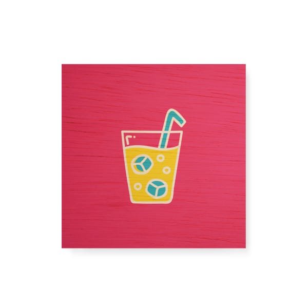 Quadro decorativo com moldura caixa branca em Madeira - Bebida Suco - 30x30cm - Arte Maníacos - 1