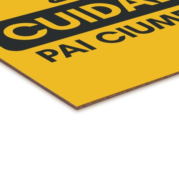 Quadro decorativo com moldura caixa branca em Placa - Cuidado Pai Ciumento - 30x30cm - Arte Maníacos - 2