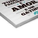 Ver imagem 2 de Quadro Decorativo em Tela Canvas Amor e Gatinho - 32,5x23cm - Arte Maníacos