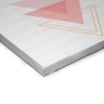 Quadro decorativo com moldura caixa branca em Tela Canvas - Triângulos Geométricas Rosa Para Baixo - - 2