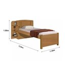 Ver imagem 2 de Cama Solteiro Milênio com Auxiliar 100% Mdf Cinamomo D Doro