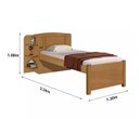 Ver imagem 2 de Cama Solteiro Milênio com Auxiliar 100% Mdf Cinamomo D Doro