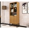 Armário para Escritório 60cm 2 Portas com Chave 5 Nichos Me4155 Tecno Mobili - Amêndoa/preto - 1