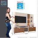 Ver imagem 5 de Estante Home Para TV 55 Polegadas Cross 2.1 Com LED Lukaliam Off White/Tauari Ripado