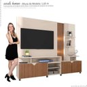 Ver imagem 4 de Estante Home Para TV 55 Polegadas Cross 2.1 Com LED Lukaliam Off White/Tauari Ripado