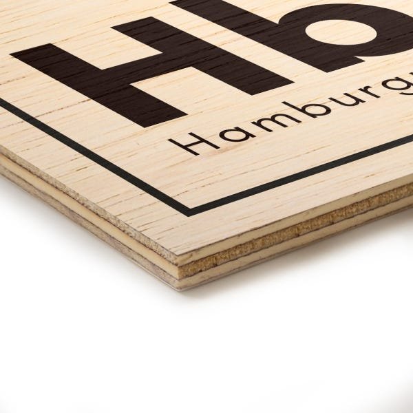 Quadro decorativo com moldura caixa branca em Madeira - Hamburguer Elemento - 30x30cm - Arte Maníaco - 2