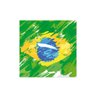 Quadro decorativo com moldura caixa branca em Placa - Bandeira Brasil Tinta - 30x30cm - Arte Maníaco - 1
