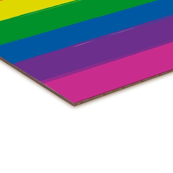 Quadro decorativo com moldura caixa branca em Placa - Arco-íris - 30x30cm - Arte Maníacos - 2