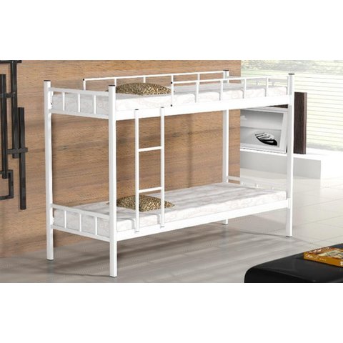 Beliche Tubular Ferro e Aço para Duas Pessoas Colchão 78:branco