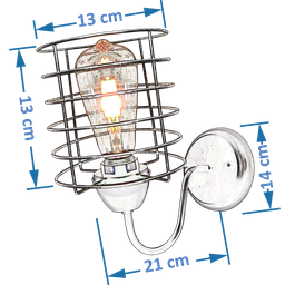 Arandela Parede Aramado Chochin Branca Sala Corredor Garagem - 2