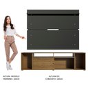 Ver mais imagens de Rack Madesa Cancun e Painel para Tv até 65 Polegadas - Rustic/preto