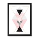 Ver imagem 1 de Quadro Decorativo Geométrico Triângulos Ampulheta - 65x46cm (Moldura caixa laca preta) - Arte Maníac