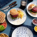 Ver imagem 2 de Prato Raso Hambúrguer Lanche Temático 25cm Texas Porcelana Decorada Mesa Posta Tramontina
