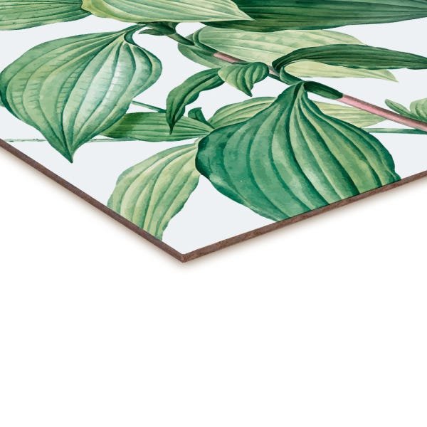 Quadro Decorativo tipo Placa Folhas Grandes e Flor - 46x32,5cm - Arte Maníacos - 2
