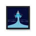 Ver imagem 1 de Quadro Decorativo em Tela Canvas Iemanjá - 20x20cm (Moldura caixa em laca preta) - Arte Maníacos