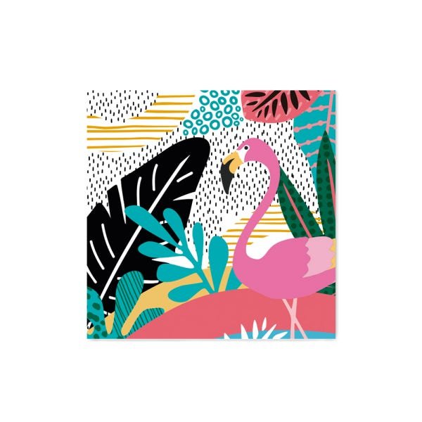Quadro Decorativo Tropicalia Flamingo - 50x50cm - Arte Maníacos - 1
