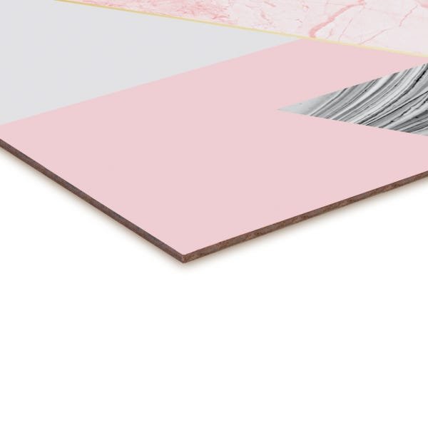 Quadro Decorativo Geométrico Triângulos Mármore Rosa - 30x30cm - Arte Maníacos - 2