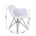 Ver imagem 3 de Mesa Jantar Industrial Preta 137X90Cm Com 4 Poltronas Brancas Base Ferro Pre Cor: Preto