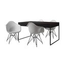 Ver imagem 6 de Mesa Jantar Industrial Preta 137X90Cm Com 4 Poltronas Brancas Base Ferro Pre Cor: Preto