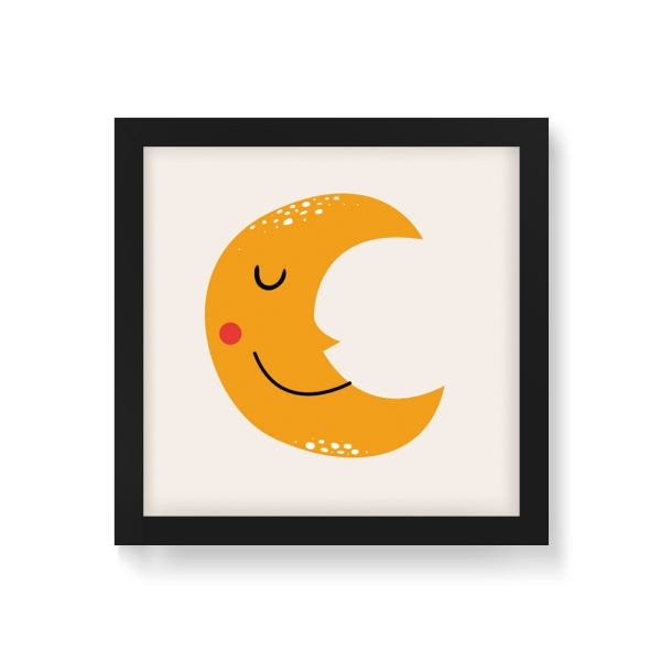 Quadro Decorativo Lus Sorriso - 50x50cm (Moldura em laca preta) - Arte Maníacos - 1