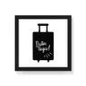 Quadro Decorativo Partiu Viajar - 30x30cm (Moldura caixa em laca preta) - Arte Maníacos - 1