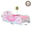 Ver imagem 2 de Cama Infantil Carruagem Branco Rosa Móveis Estrela + Colchão Gazin