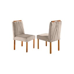 Conjunto Sala de Jantar Mesa em Madeira Maciça Lisy e 6 Cadeiras Safira Móveis Mix - 4