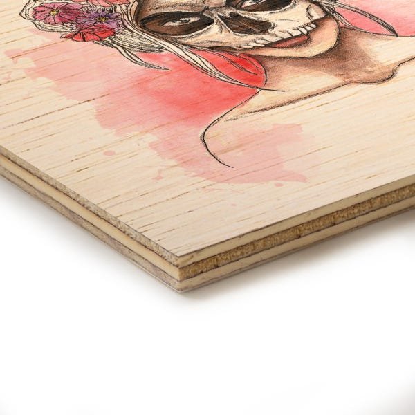 Quadro Decorativo em Madeira Catrina Daphs - 32,5x23cm - 2