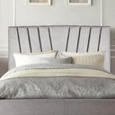Ver imagem 3 de Cabeceira para Cama Box Casal 1,60 Cm Bélgica - Oferta House Cor:cinza Claro